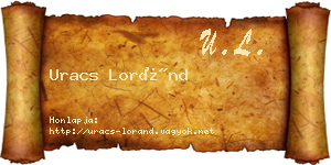 Uracs Loránd névjegykártya